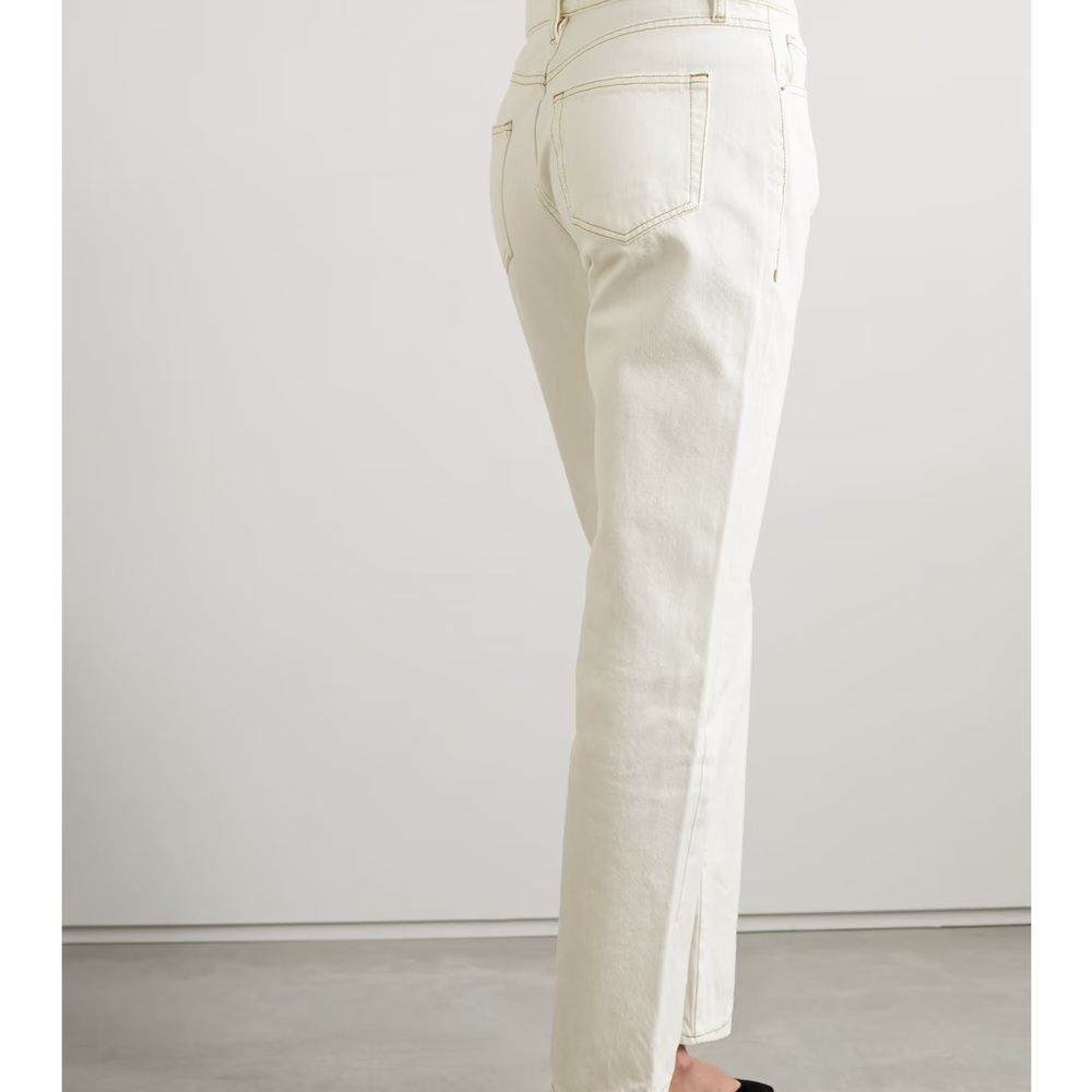 Frame Denim Straight Leg Jeans in Cream - Picture 3 of 13